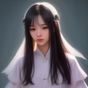 番号鸽创始人林晓鸽的工作照，女性，短发，神情专注，坐在办公桌前看着笔记本电脑屏幕上的内容管理系统